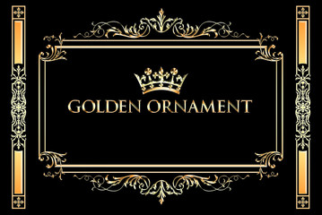 Golden ornament. Frame set.