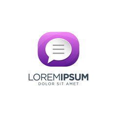 Fototapeta premium Chat Logo Design vector illustration, colorful logo