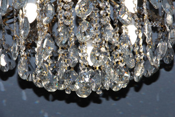 chandelier with crystals and gold metal