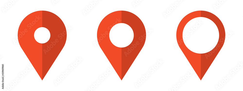 Poster set of vector location symbol. pin icon in flat style. pointer icon isolated