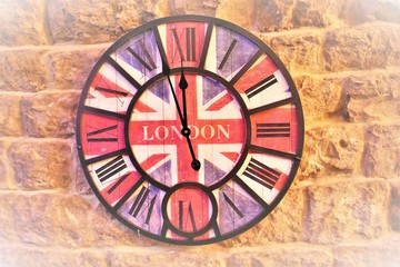 Fototapeta na wymiar United Kingdom Brexit clock one minute to midnight
