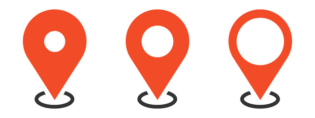 Set of vector Location symbol. Pin icon in flat style. Pointer icon isolated