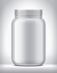 Plastic Jar on background. Glossy surface version. 