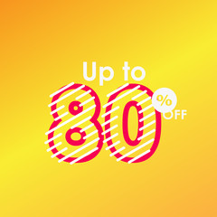 Discount up to 80% off Label Sale Line Logo Vector Template Design Illustration