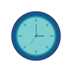 Blue clock vector icon isolated on white background.