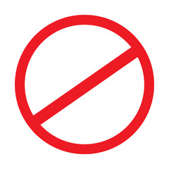 Not allowed sign, vector on a white background.