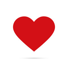 Red heart icon in flat style. Isolated on a white background.