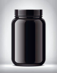 Plastic Jar on background. Glossy surface version. 