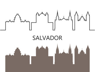 Salvador logo. Isolated Salvador   architecture on white background