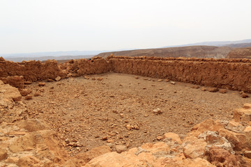 Ruins of fortress Masada swimming pool in Israel