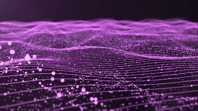 Digital violet animation wave background