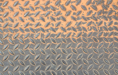 Steel flooring with rust and patterns