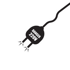 Electric cable. 220 Volts. Icon. Logo. 