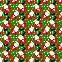 Pattern con Babbo Natale allegri 