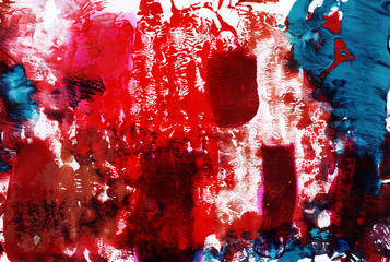Messy red contemporary abstract painting background.