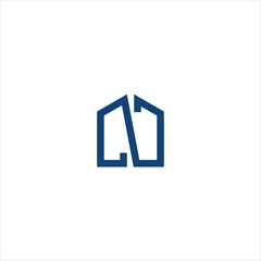 Vector logo of a modern house with the initials "N"