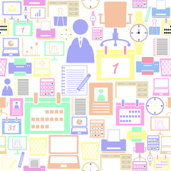 office equipent seamless pattern background icon.