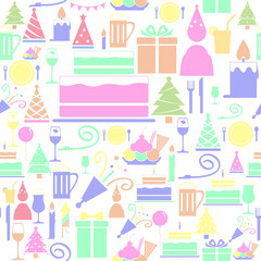 party seamless pattern background icon.
