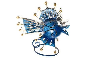 blue ang gold metal fish toy