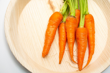 fresh carrots isolated on a white background. Bunch of baby carrots isolated on white background.