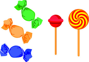 set of colorful lollipops