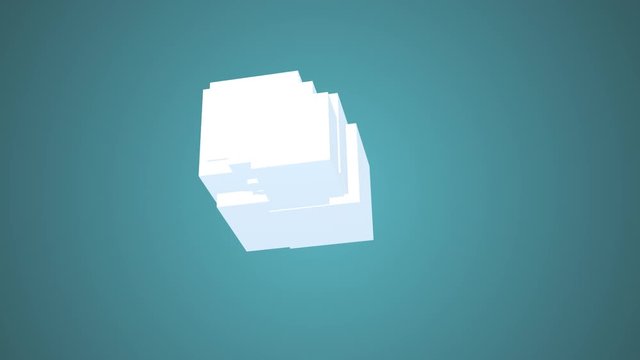 Abstract Geometric 3D Cubes. Seamless Loop Motion