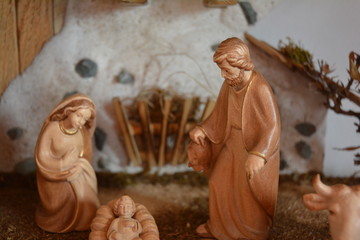 Weihnachtskrippe aus Holz