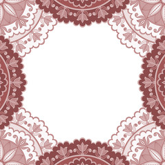 Abstract floral decorative frame for greeting card or invitation in ethnic style