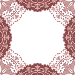 Abstract floral decorative frame for greeting card or invitation in ethnic style
