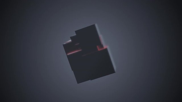Abstract Geometric 3D Cubes. Seamless Loop Motion