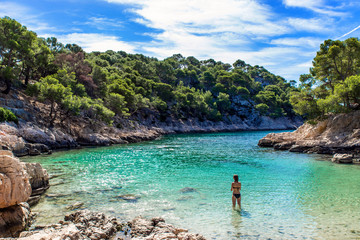 View of Parc national des Calanques, Marseille, Cassis, France, Mediterranean sea