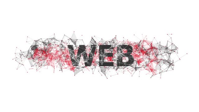 WEB programming looped animation with colorful plexus design. Software technology concept. Online and offline courses of coding. Website development, front end engineering design.