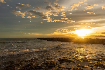 Nice sunset on a beach of la renega, Oropesa