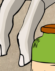 Dessin main tenant une boite 