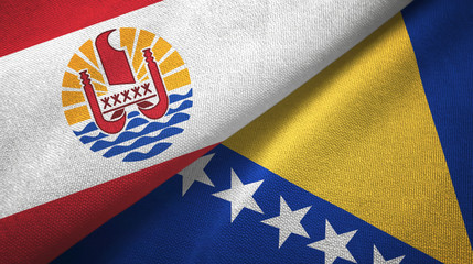 French Polynesia and Bosnia and Herzegovina two flags textile cloth