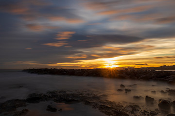 Fototapeta na wymiar Nice sunset on a beach of la renega, Oropesa