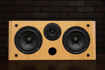 Wooden stereo sound speakers