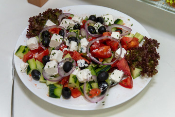 Greek salad in a plate