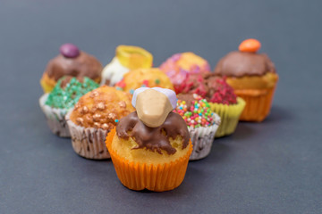 many mini muffins on dessert buffet - muffin closeup