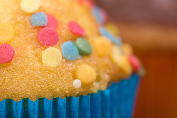 many mini muffins on dessert buffet - muffin closeup