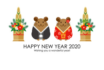 Kimono Mice & Kadomatsu Decoration