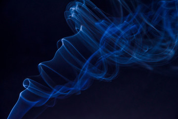 Myistic and abstract photo of blue Smoke