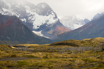 The Torres del Paine mountains in autumn, Torres del Paine National Park, Chile