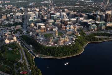 aerial shot of the parliament ottawa