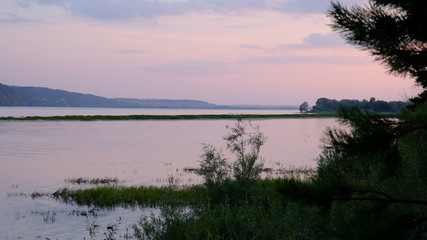 sunset over the lake