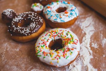 delicious donuts on the table