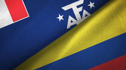 French Southern and Antarctic Lands and Colombia two flags