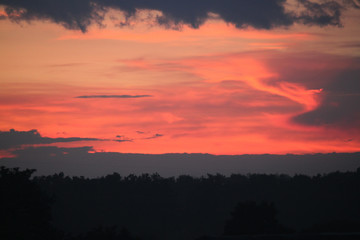 beautiful sunset sky with clouds background texture