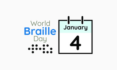 Vector illustration on the theme of World Braille Day on January 4th.
