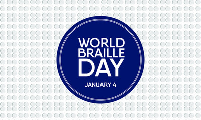 Vector illustration on the theme of World Braille Day on January 4th.